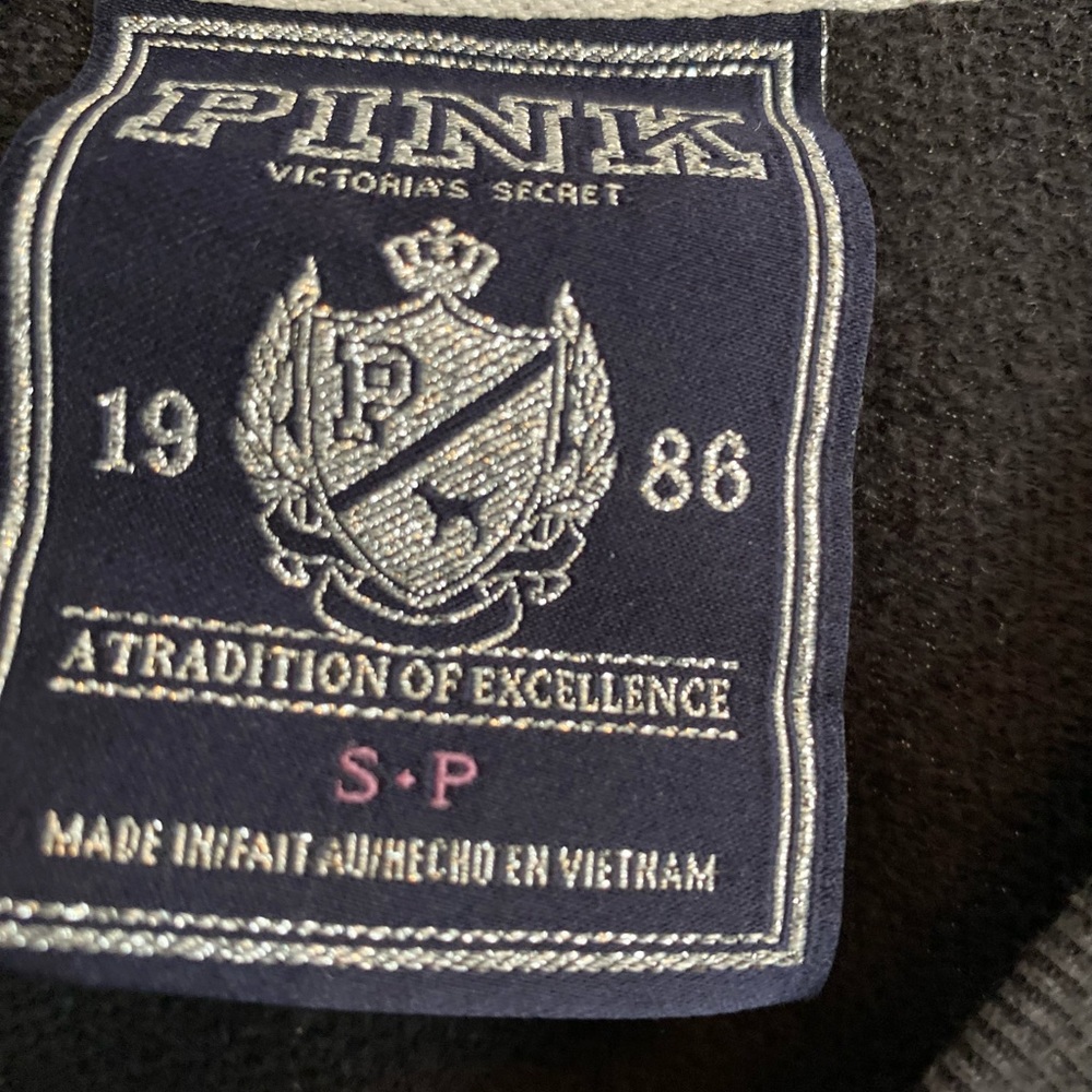 Donating Soon! PINK Victorias Secret Small petite black sweatshirt - Picture 5 of 5